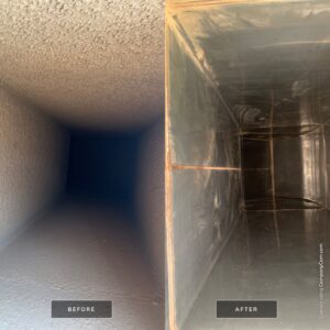 HVAC ducts before and after cleaning